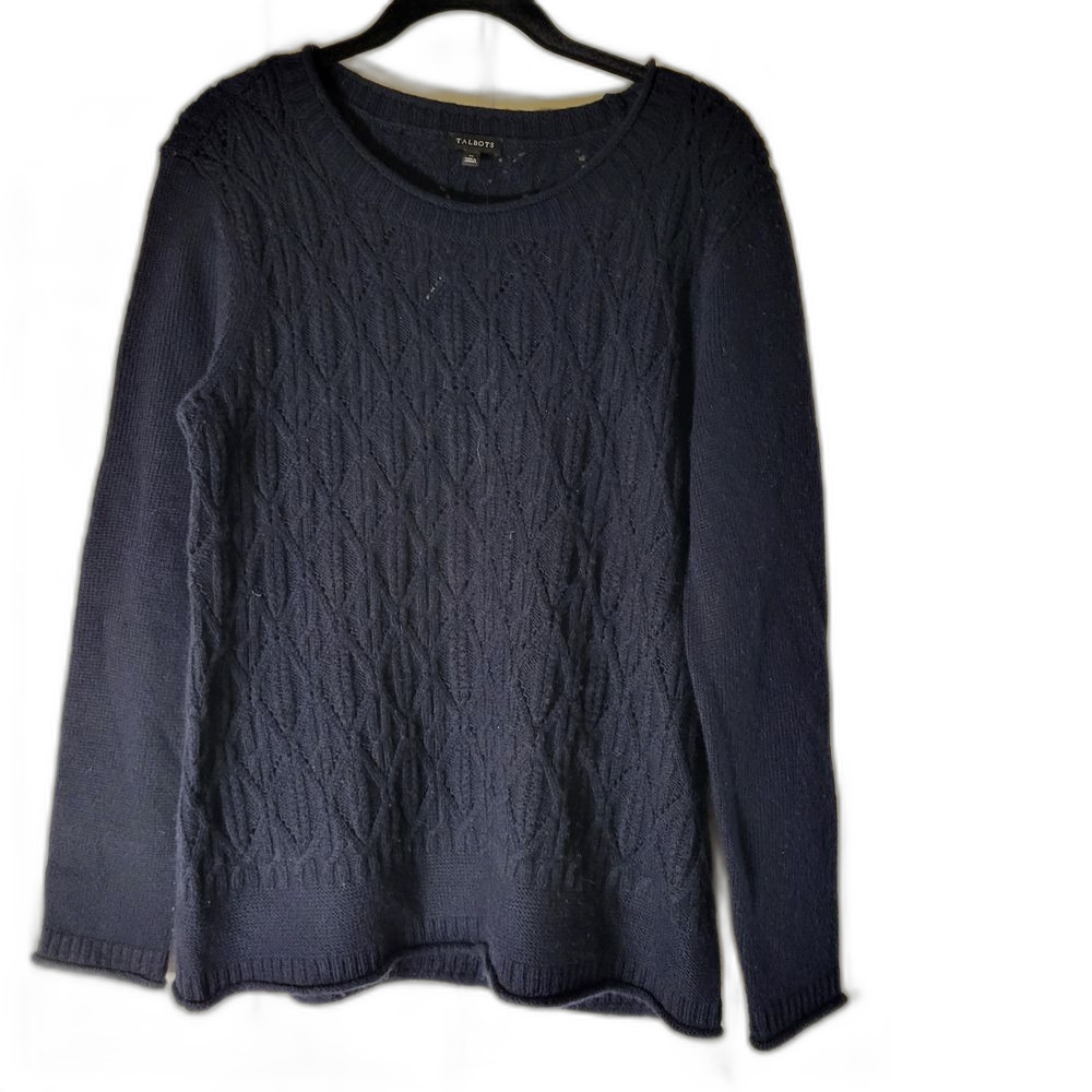 NEW Talbots Navy Cable Knit Sweater - Med